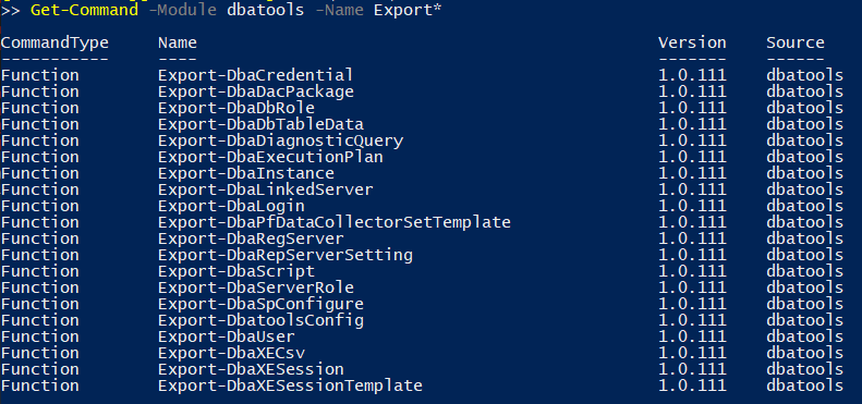 dbatools-export-commands